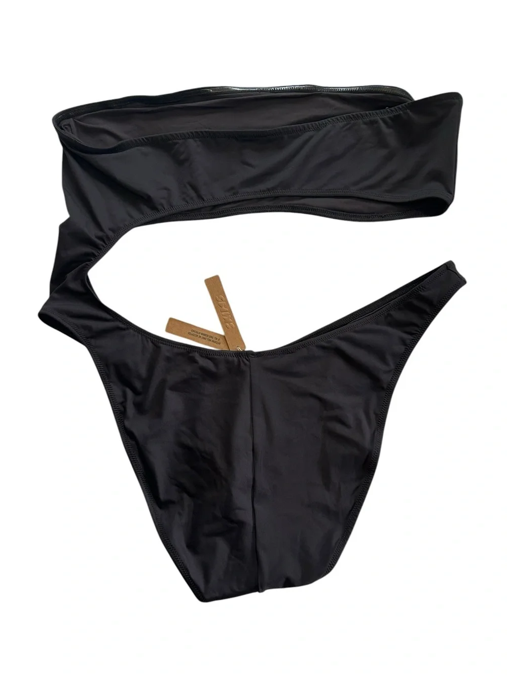 SKIMS Recycled Swim Strapless Monokini Onix Black NWT 2X One Piece Swimsuit